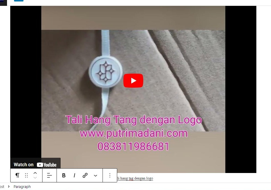 tali hang tag logo merk