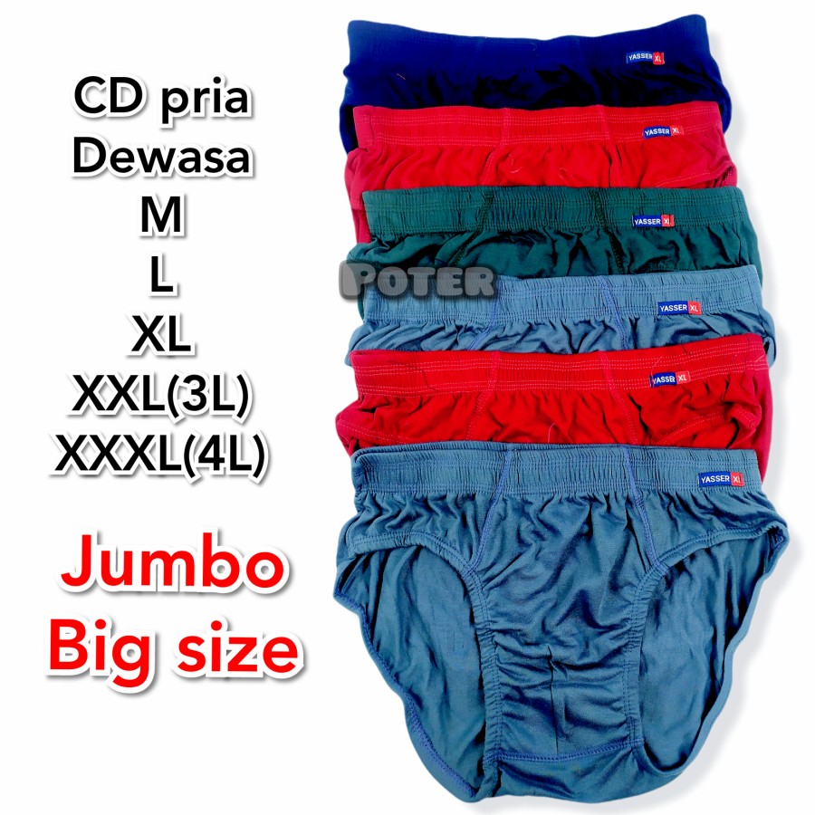 CD celana dalam pria dewasa Yaser M L XL XXL XXXL 3L 4L 5L JUMBO SIZE M