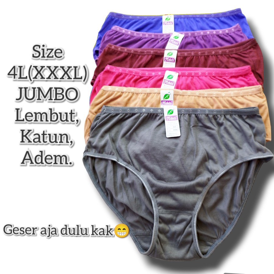 celana dalam CD wanita dewasa jumbo big size 4L 3XL XXXL gelap katun