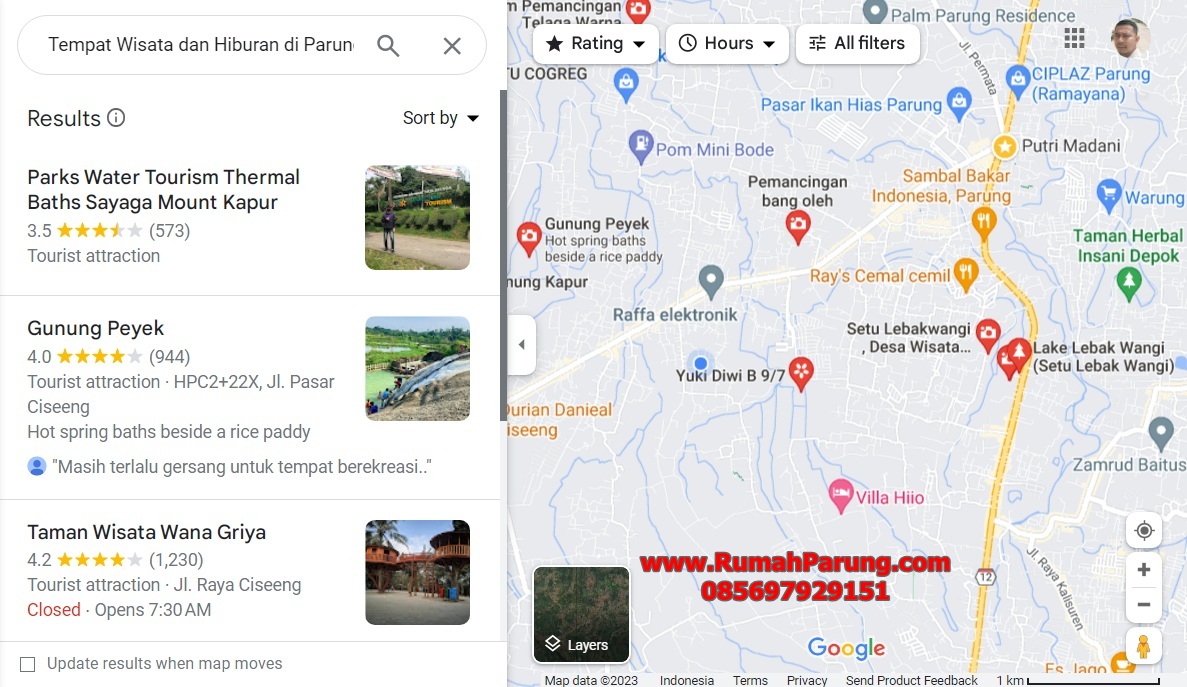 Tempat Wisata dan Hiburan di Parung Bogor dan sekitarnya