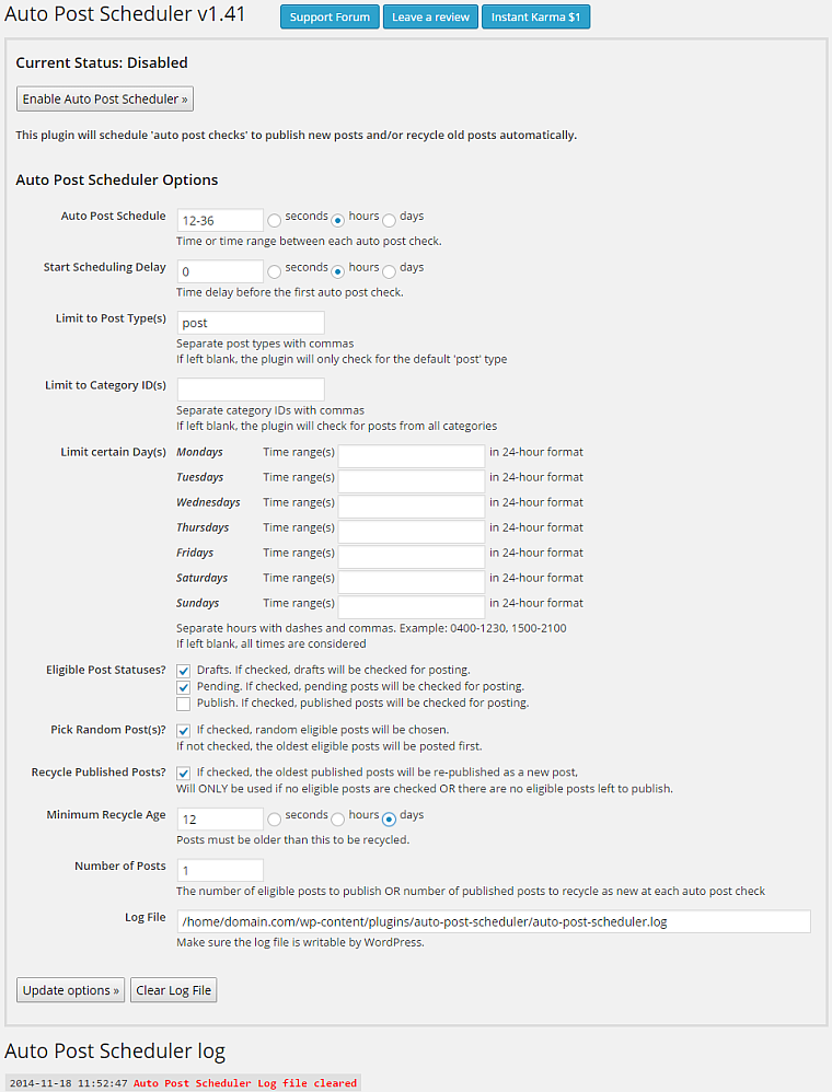 Plugin Auto Post Scheduler