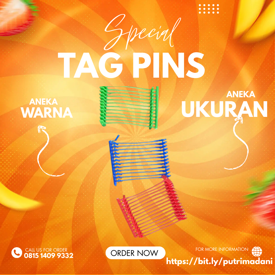 Aneka Warna Tag Pins Bermacam Ukuran